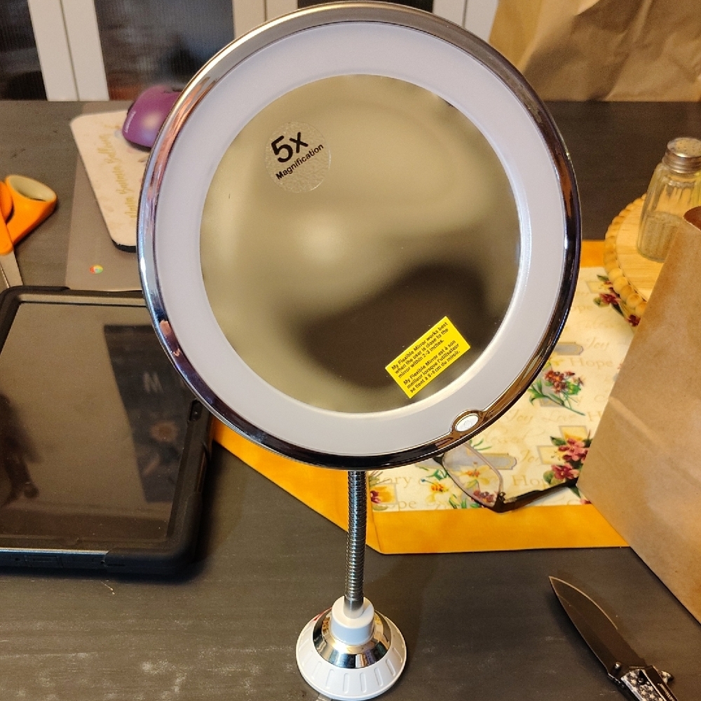 Adjustable Silver Vanity Mirror